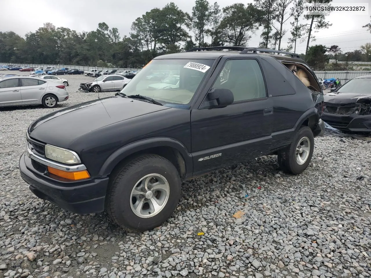 2002 Chevrolet Blazer VIN: 1GNCS18W32K232872 Lot: 79888924