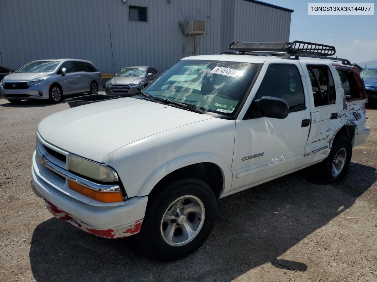 2003 Chevrolet Blazer VIN: 1GNCS13XX3K144077 Lot: 61494634