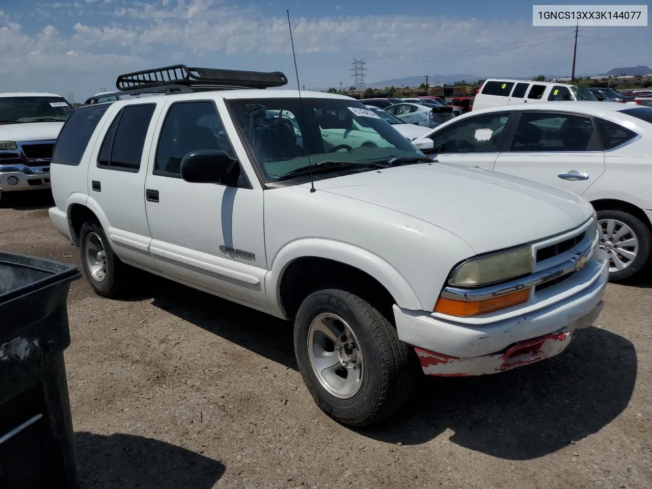 2003 Chevrolet Blazer VIN: 1GNCS13XX3K144077 Lot: 61494634