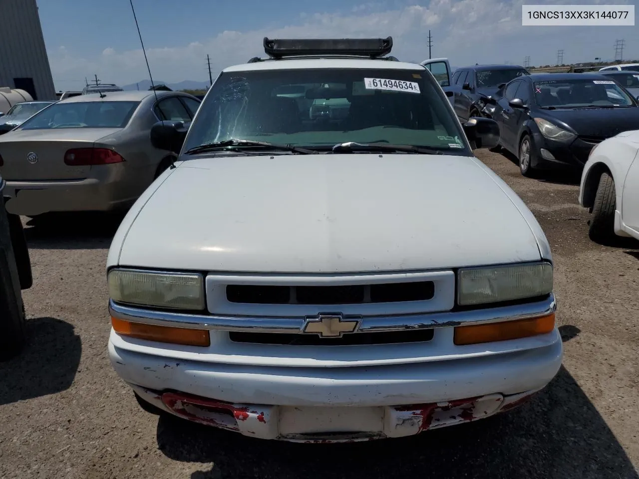 2003 Chevrolet Blazer VIN: 1GNCS13XX3K144077 Lot: 61494634