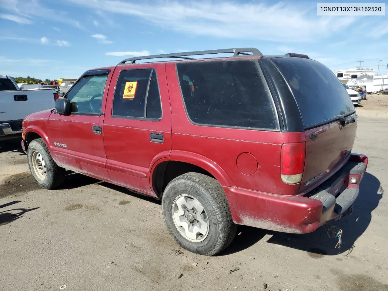 2003 Chevrolet Blazer VIN: 1GNDT13X13K162520 Lot: 69766734