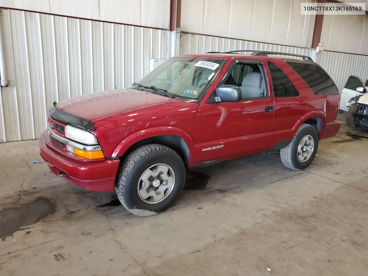 2003 Chevrolet Blazer VIN: 1GNCT18X13K165163 Lot: 78693034