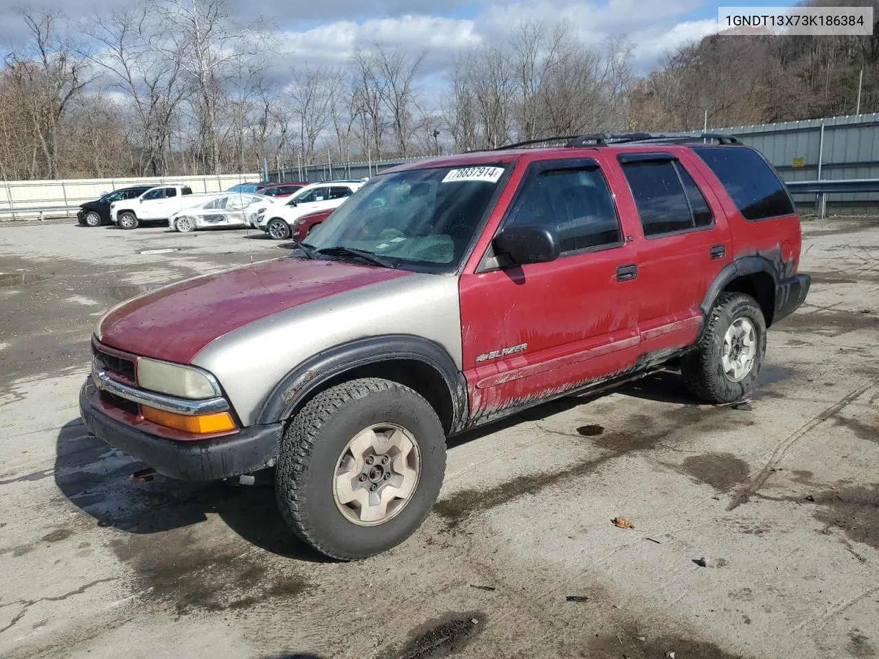 2003 Chevrolet Blazer VIN: 1GNDT13X73K186384 Lot: 78837914