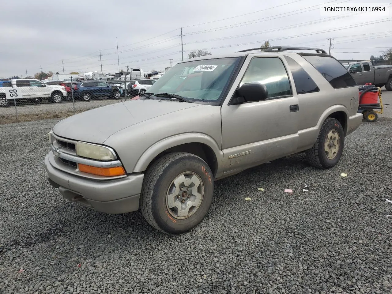 2004 Chevrolet Blazer VIN: 1GNCT18X64K116994 Lot: 79646694