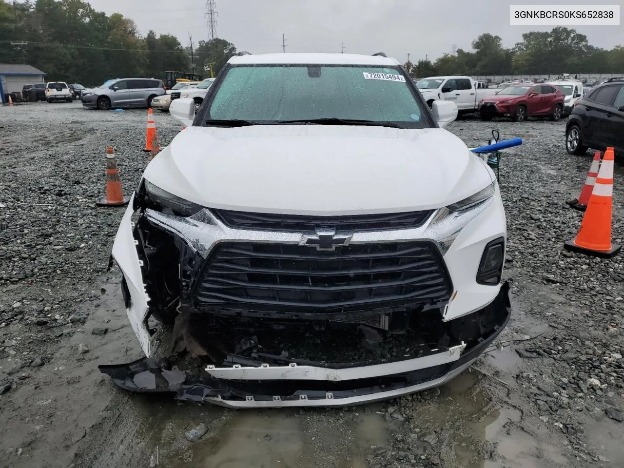 2019 Chevrolet Blazer 2Lt VIN: 3GNKBCRS0KS652838 Lot: 72015494