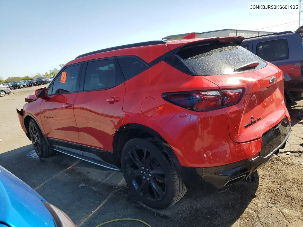 2019 Chevrolet Blazer Rs VIN: 3GNKBJRS3KS601905 Lot: 72910434