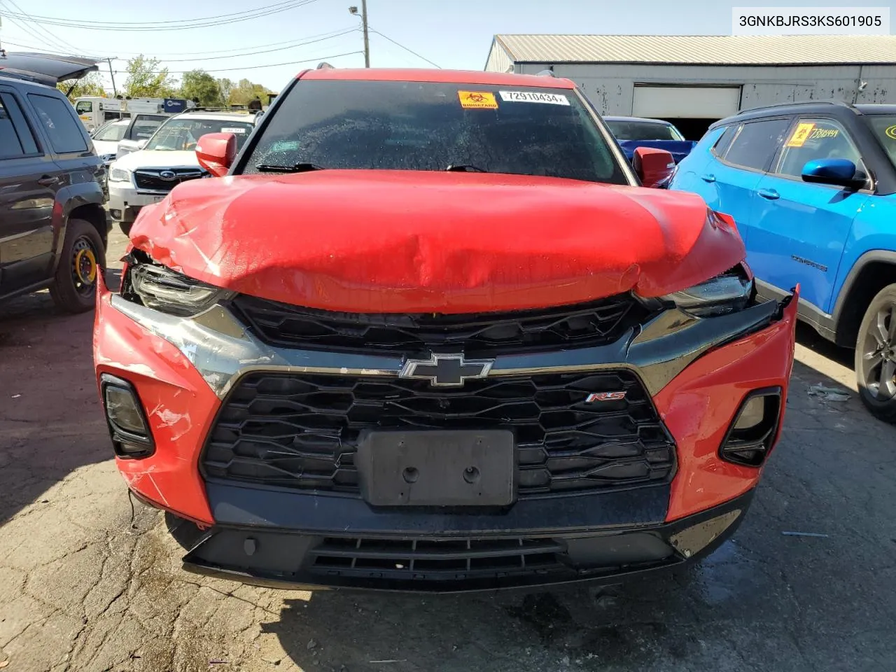 2019 Chevrolet Blazer Rs VIN: 3GNKBJRS3KS601905 Lot: 72910434