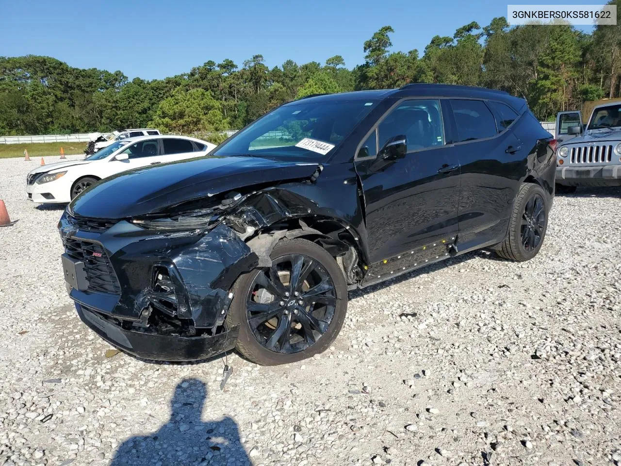 2019 Chevrolet Blazer Rs VIN: 3GNKBERS0KS581622 Lot: 73179444