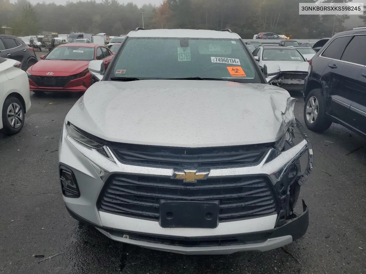 2019 Chevrolet Blazer 2Lt VIN: 3GNKBGRSXKS598245 Lot: 74960194