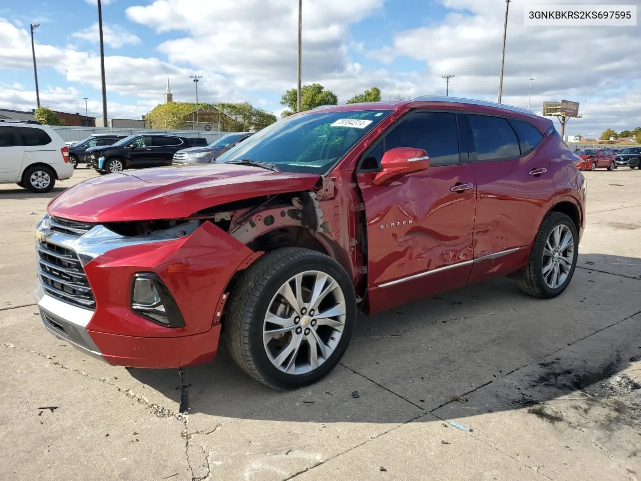 2019 Chevrolet Blazer Premier VIN: 3GNKBKRS2KS697595 Lot: 78364514