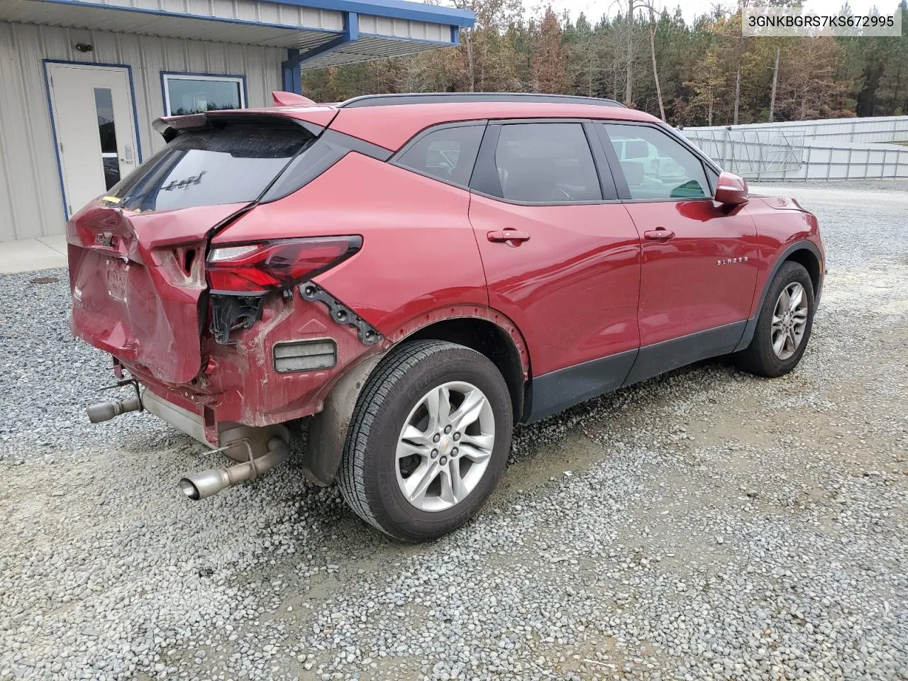 2019 Chevrolet Blazer 2Lt VIN: 3GNKBGRS7KS672995 Lot: 80012064