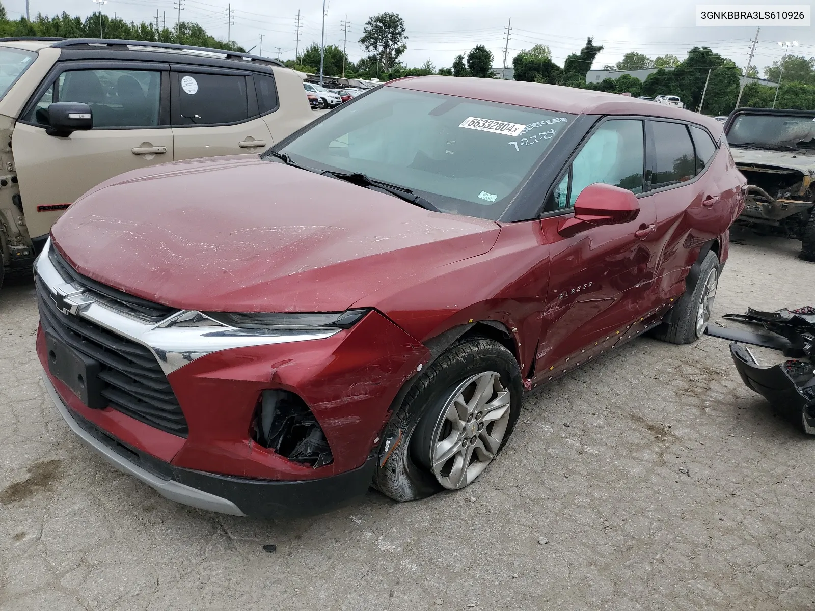 2020 Chevrolet Blazer 1Lt VIN: 3GNKBBRA3LS610926 Lot: 66332804