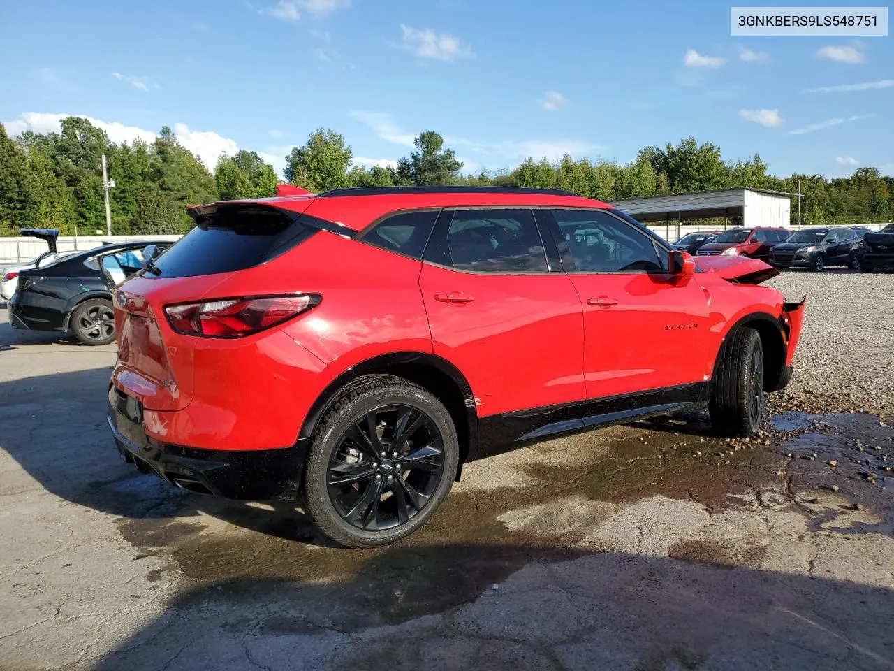 2020 Chevrolet Blazer Rs VIN: 3GNKBERS9LS548751 Lot: 72852844