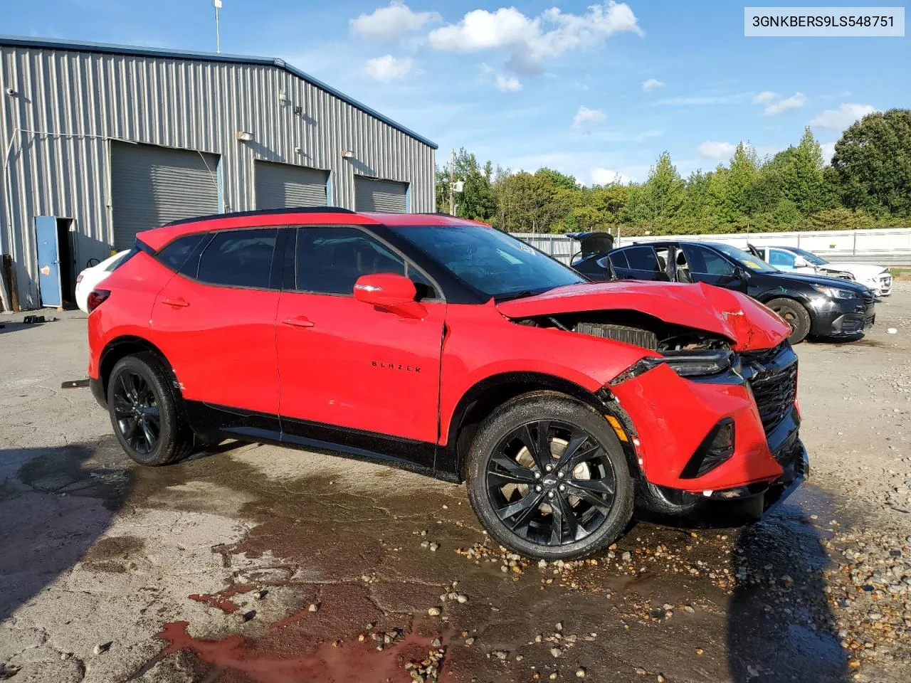 2020 Chevrolet Blazer Rs VIN: 3GNKBERS9LS548751 Lot: 72852844