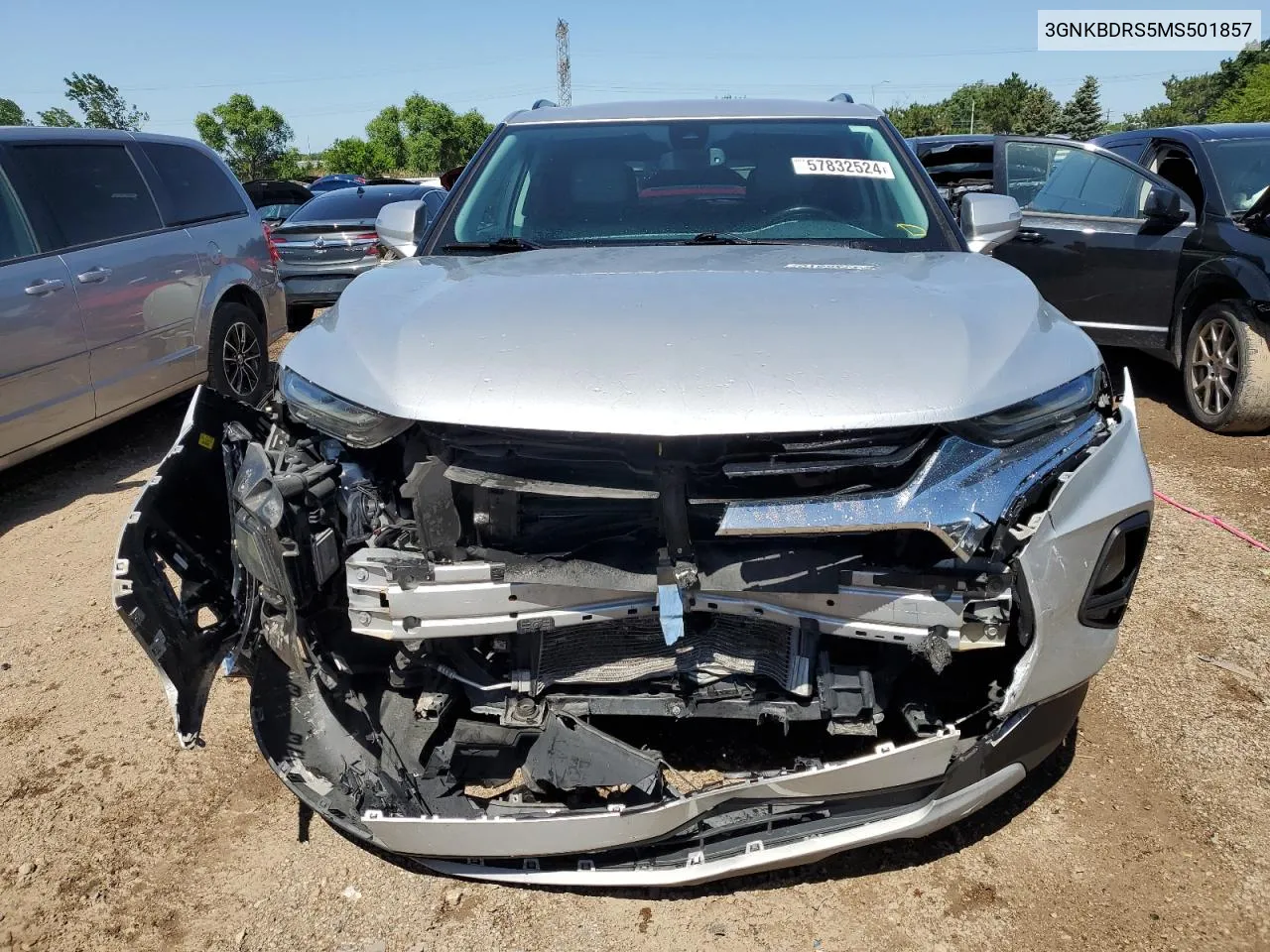 2021 Chevrolet Blazer 3Lt VIN: 3GNKBDRS5MS501857 Lot: 57832524