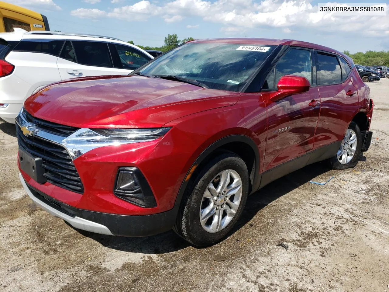 2021 Chevrolet Blazer 1Lt VIN: 3GNKBBRA3MS585088 Lot: 59949104