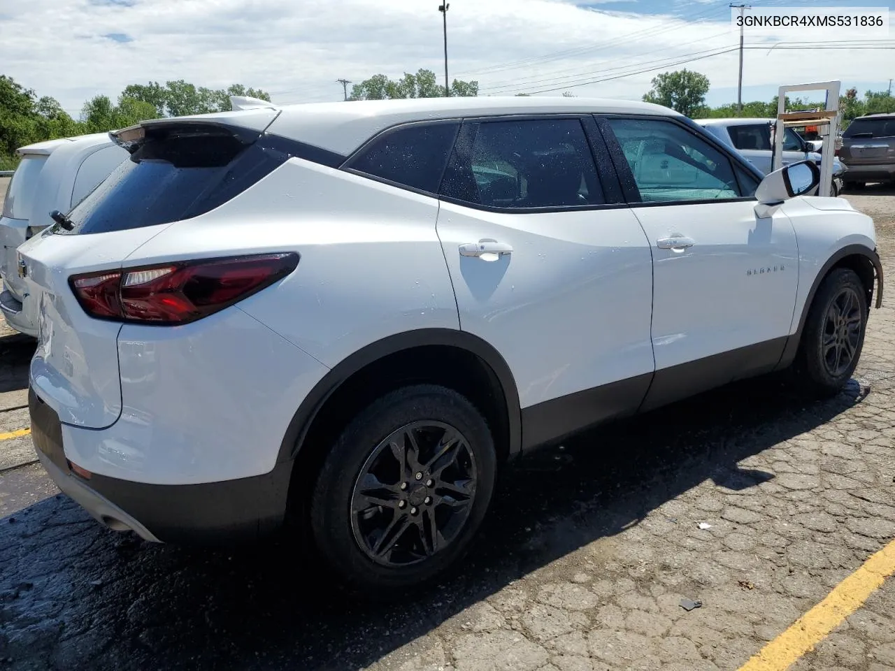 2021 Chevrolet Blazer 2Lt VIN: 3GNKBCR4XMS531836 Lot: 60516004