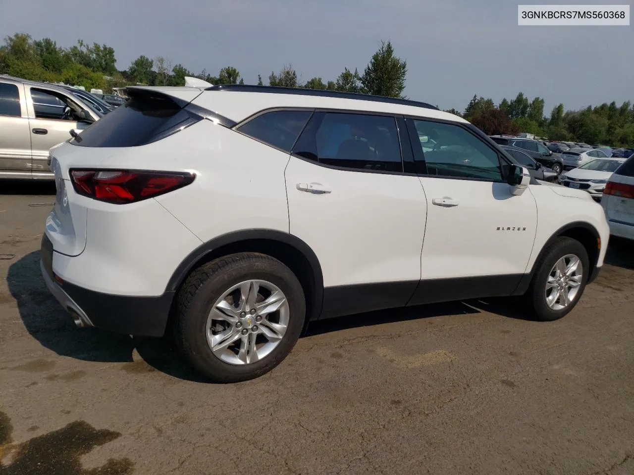 2021 Chevrolet Blazer 2Lt VIN: 3GNKBCRS7MS560368 Lot: 66529234