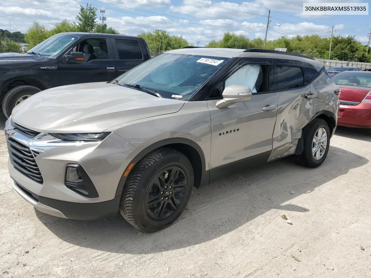 2021 Chevrolet Blazer 1Lt VIN: 3GNKBBRAXMS513935 Lot: 67967054