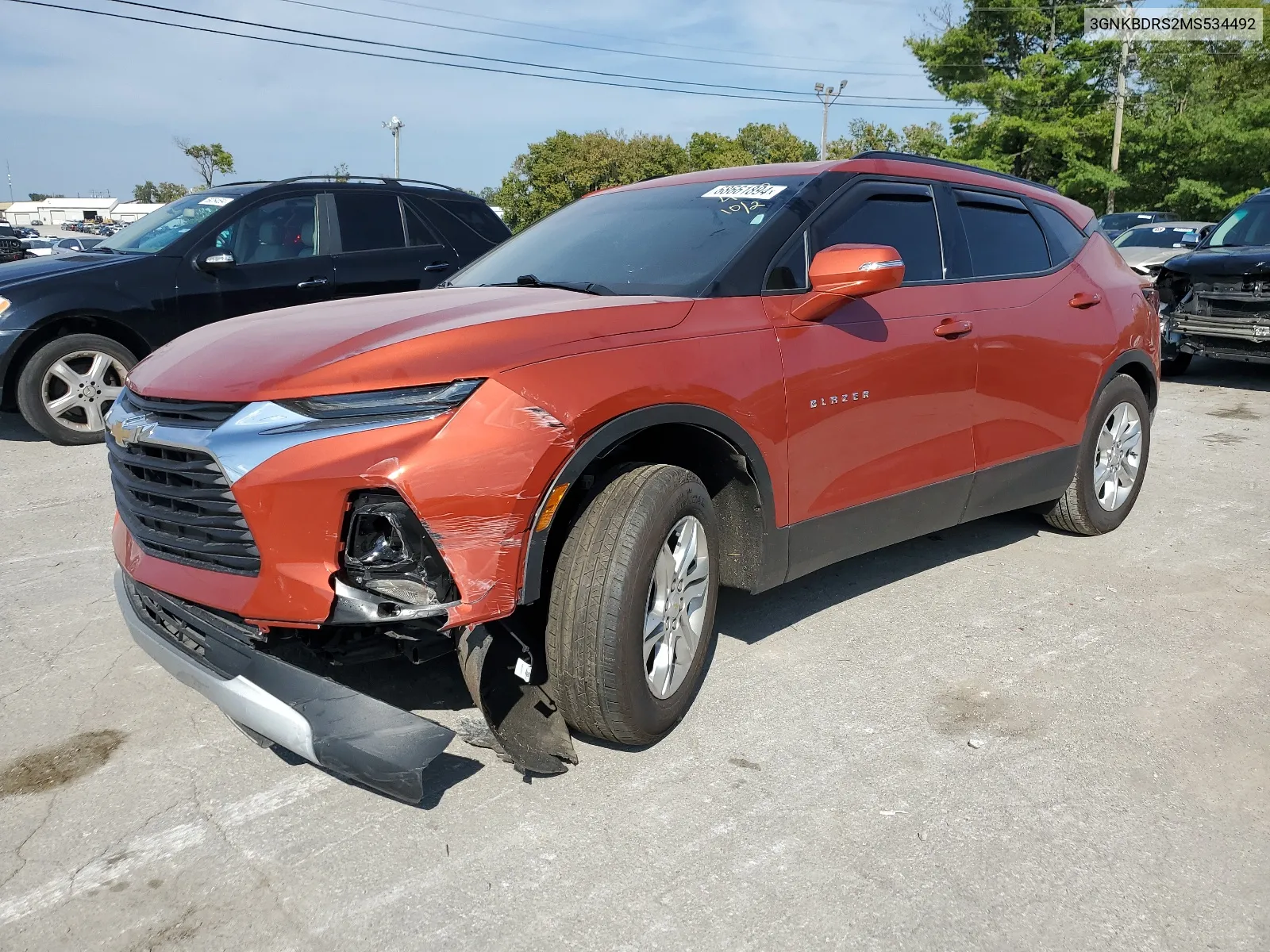 2021 Chevrolet Blazer 3Lt VIN: 3GNKBDRS2MS534492 Lot: 68661894