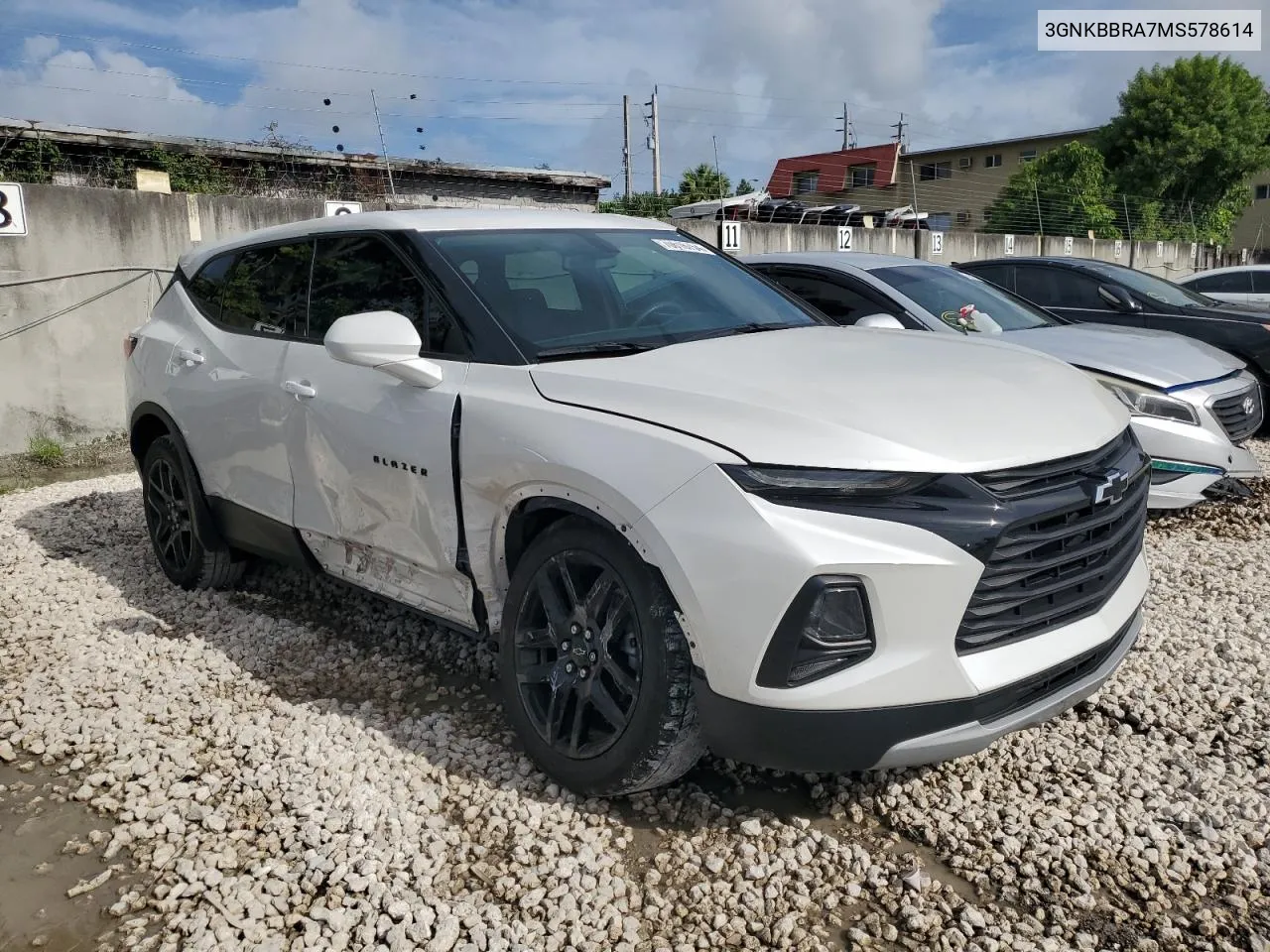 2021 Chevrolet Blazer 1Lt VIN: 3GNKBBRA7MS578614 Lot: 70616754