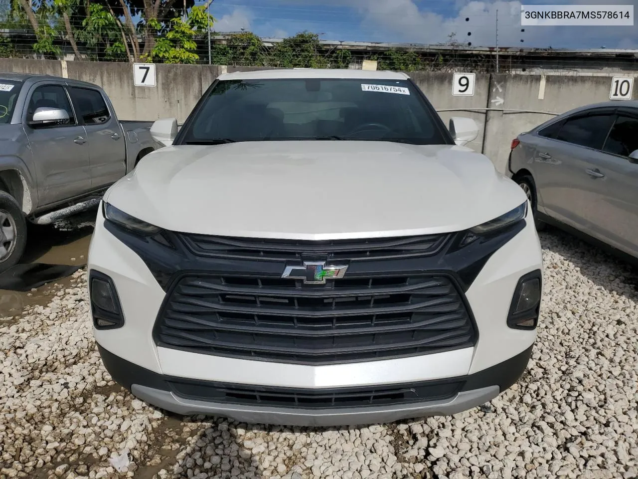 2021 Chevrolet Blazer 1Lt VIN: 3GNKBBRA7MS578614 Lot: 70616754