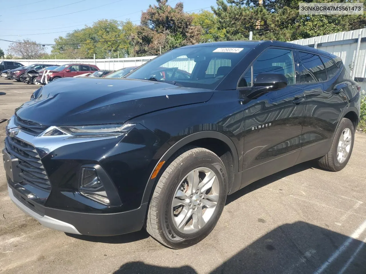 2021 Chevrolet Blazer 2Lt VIN: 3GNKBCR47MS561473 Lot: 71090514