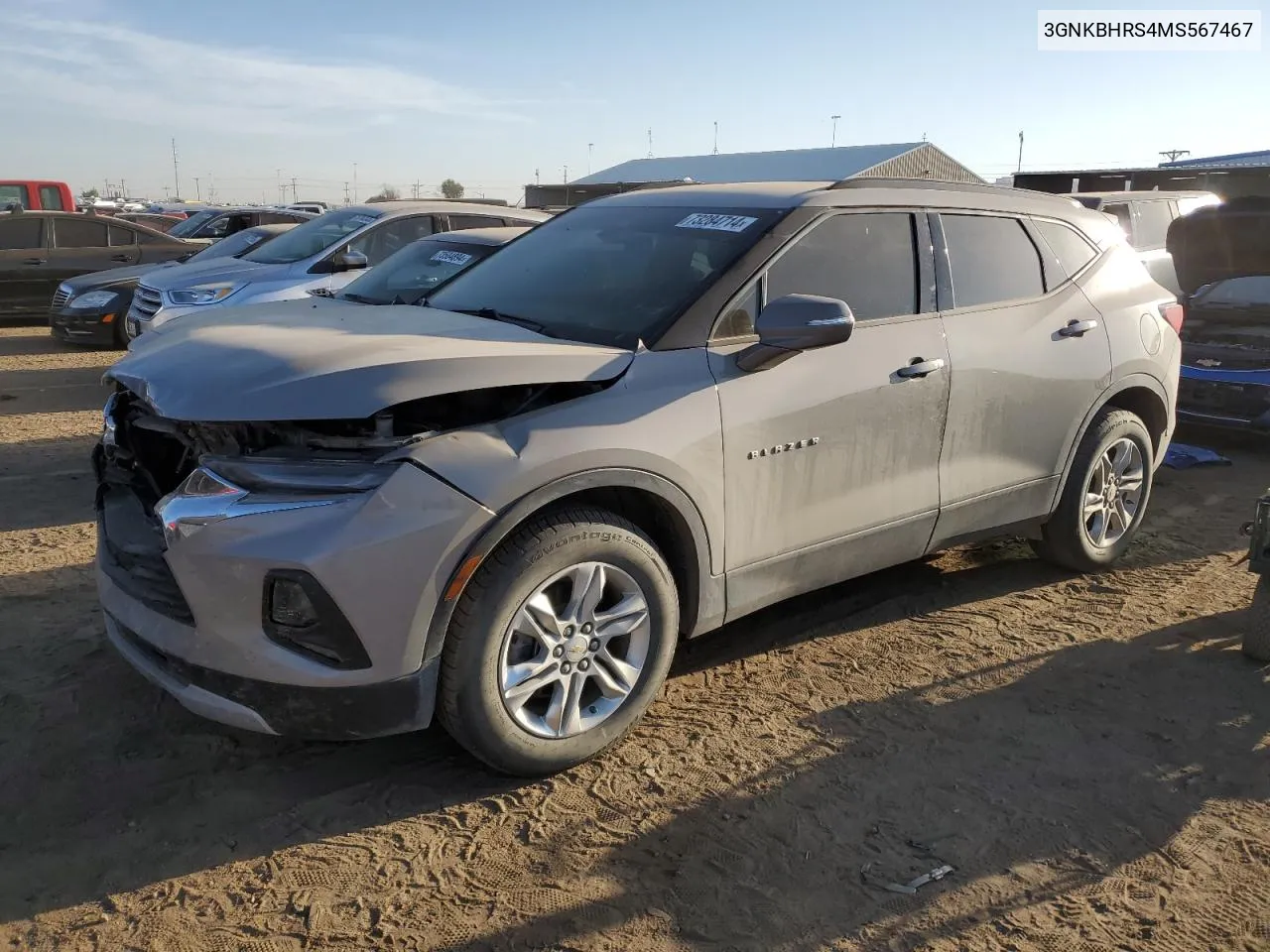 2021 Chevrolet Blazer 2Lt VIN: 3GNKBHRS4MS567467 Lot: 73284714