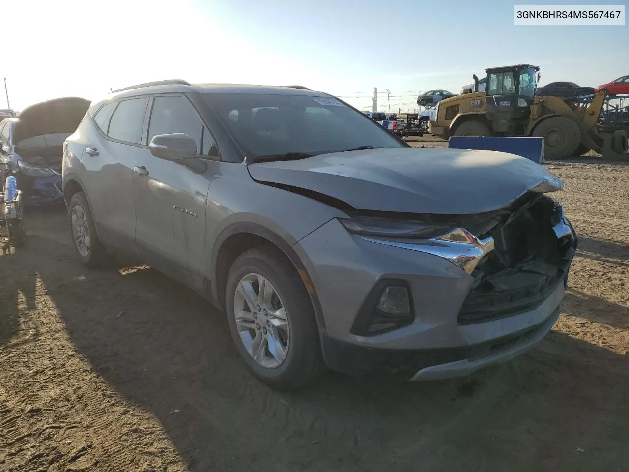 2021 Chevrolet Blazer 2Lt VIN: 3GNKBHRS4MS567467 Lot: 73284714