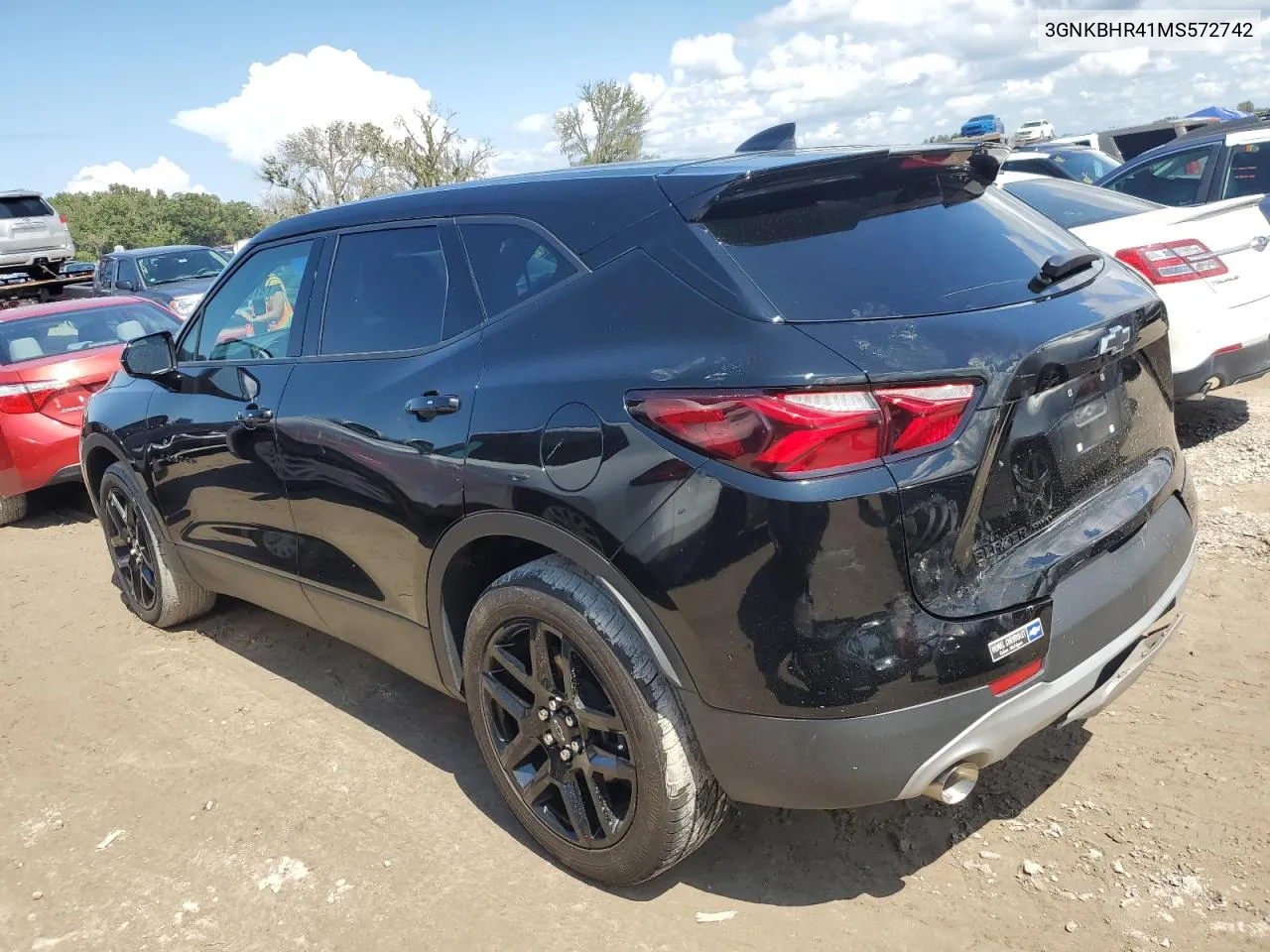 2021 Chevrolet Blazer 2Lt VIN: 3GNKBHR41MS572742 Lot: 73788924