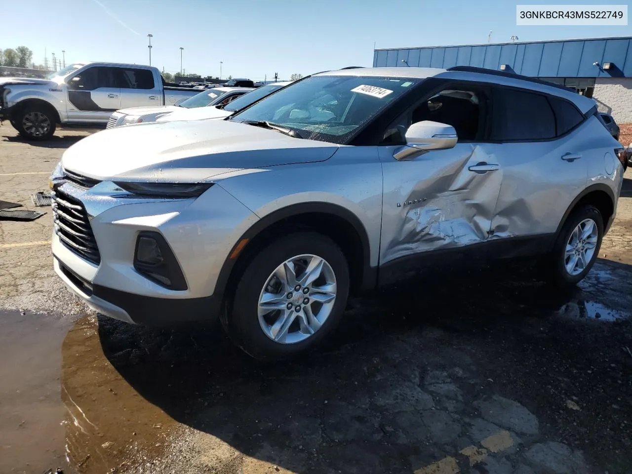 2021 Chevrolet Blazer 2Lt VIN: 3GNKBCR43MS522749 Lot: 74063714