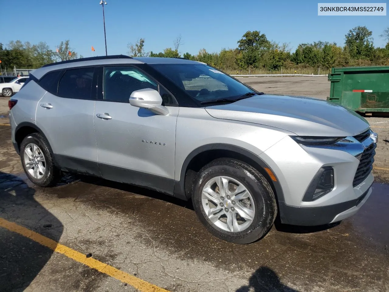 2021 Chevrolet Blazer 2Lt VIN: 3GNKBCR43MS522749 Lot: 74063714