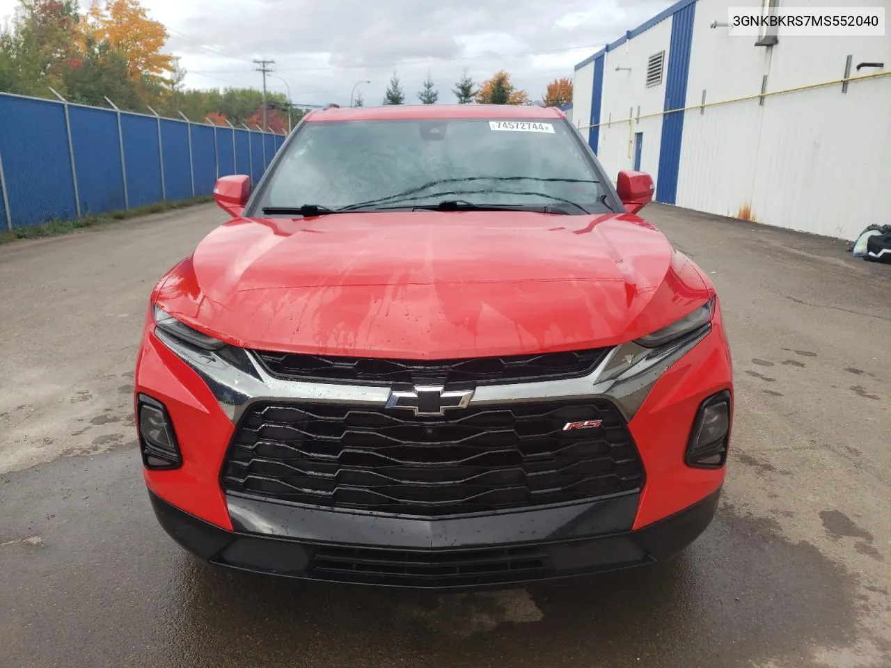 2021 Chevrolet Blazer Rs VIN: 3GNKBKRS7MS552040 Lot: 74572744