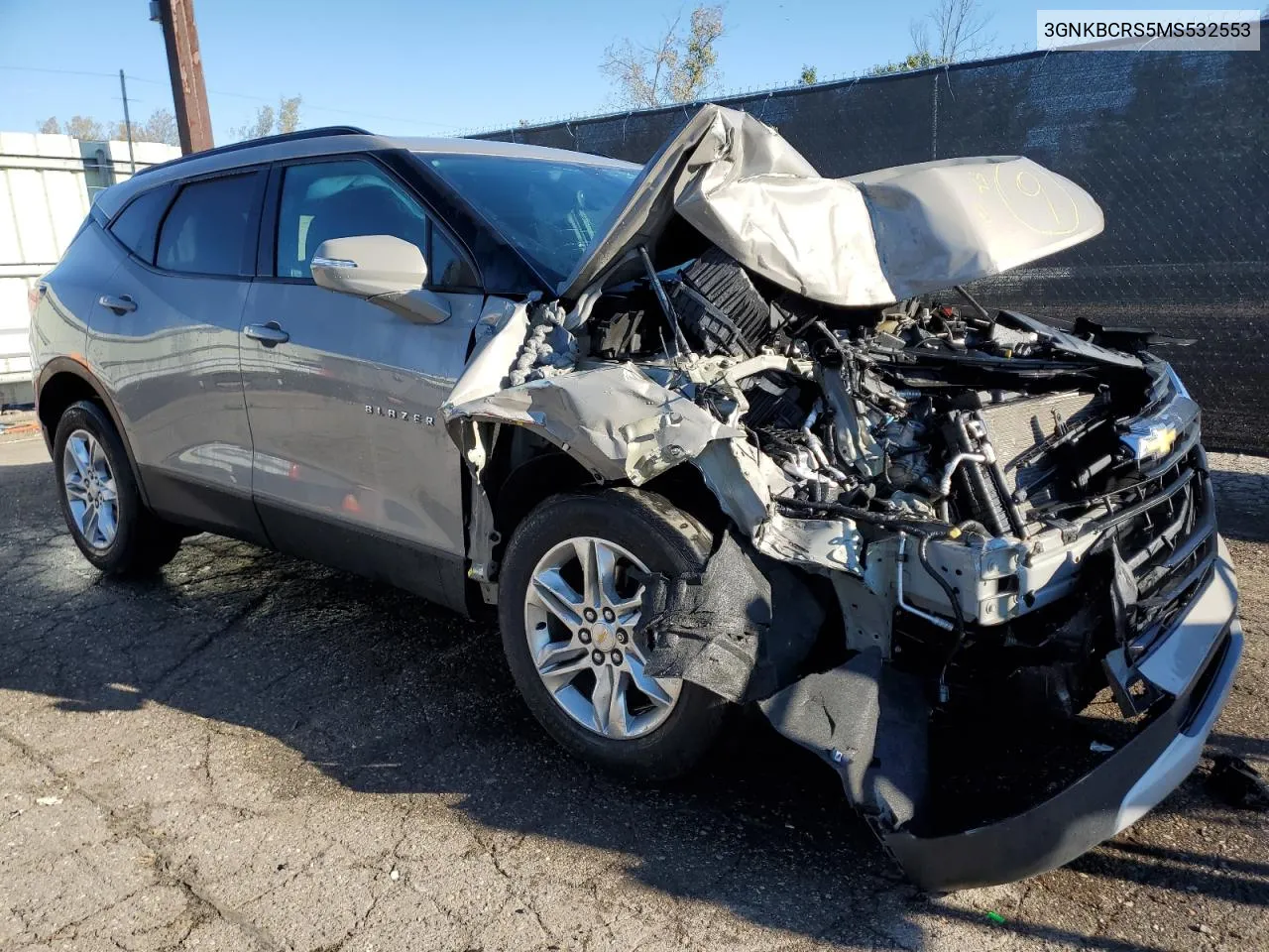 2021 Chevrolet Blazer 2Lt VIN: 3GNKBCRS5MS532553 Lot: 74752844