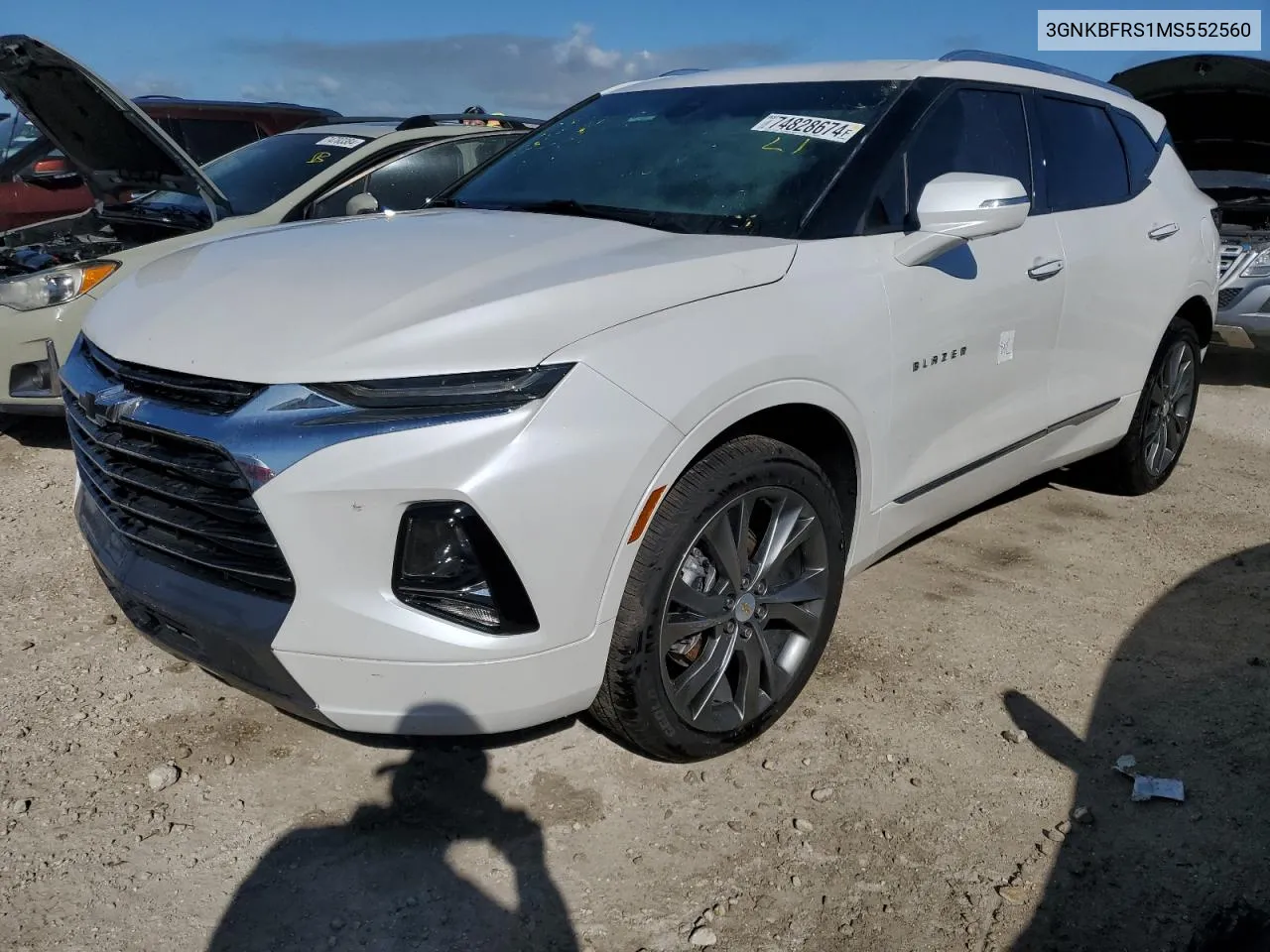 2021 Chevrolet Blazer Premier VIN: 3GNKBFRS1MS552560 Lot: 74828674