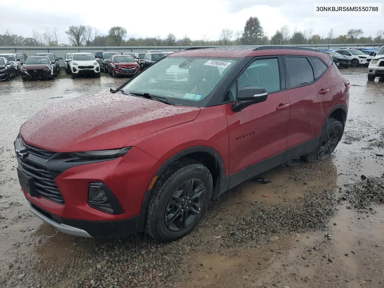 2021 Chevrolet Blazer 3Lt VIN: 3GNKBJRS6MS550788 Lot: 74990864