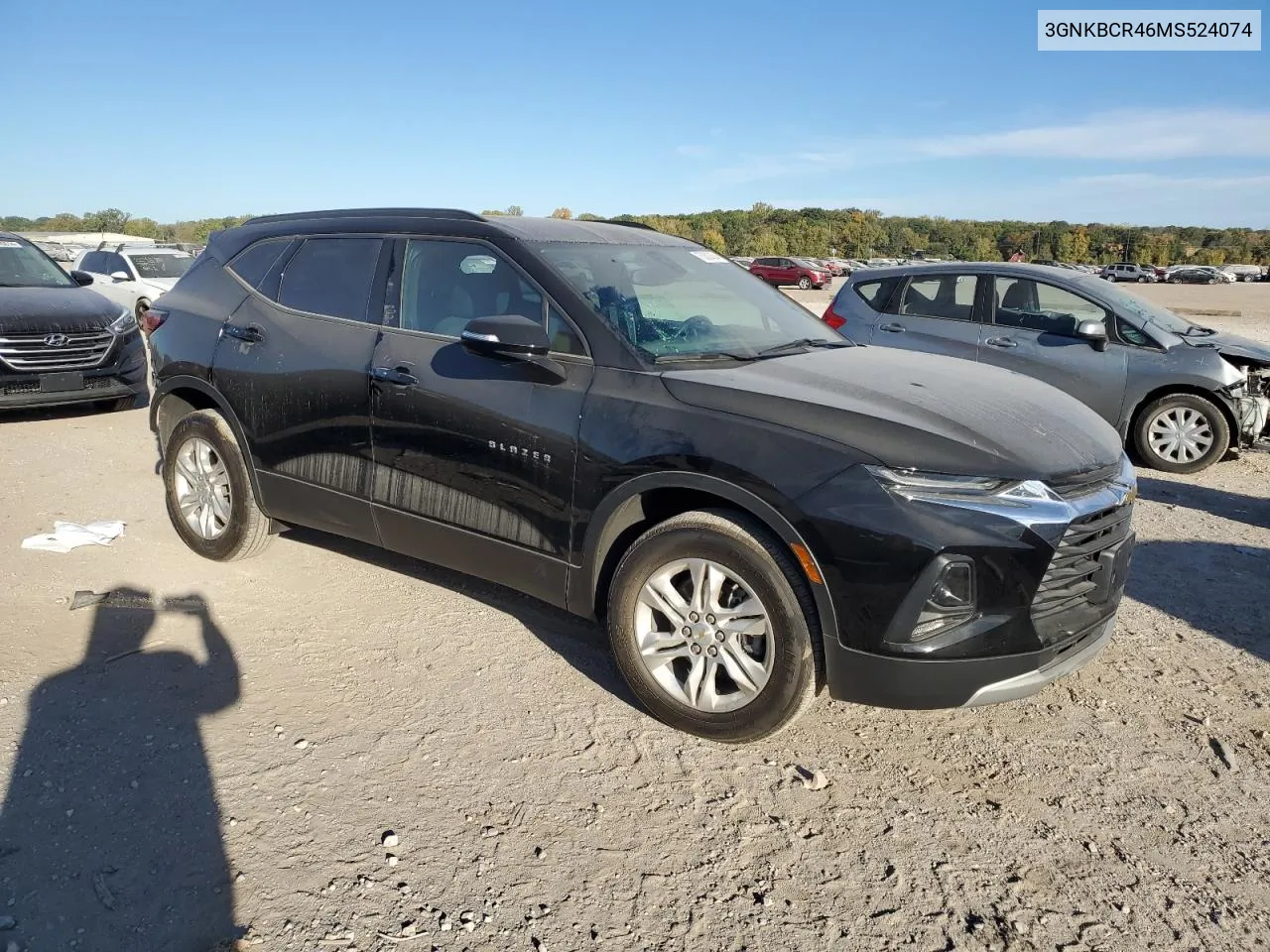 2021 Chevrolet Blazer 2Lt VIN: 3GNKBCR46MS524074 Lot: 75803354