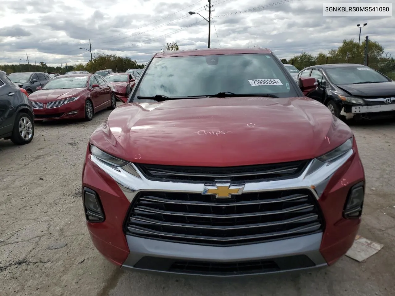 2021 Chevrolet Blazer Premier VIN: 3GNKBLRS0MS541080 Lot: 75990264