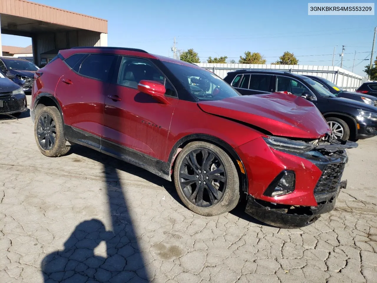 2021 Chevrolet Blazer Rs VIN: 3GNKBKRS4MS553209 Lot: 76091314