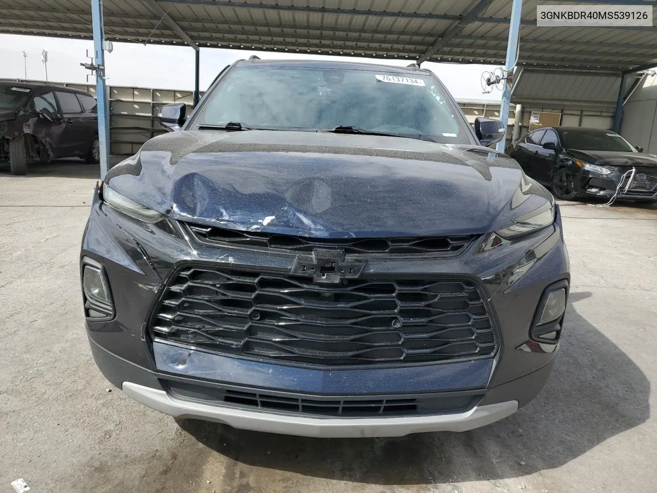 2021 Chevrolet Blazer 3Lt VIN: 3GNKBDR40MS539126 Lot: 76137134