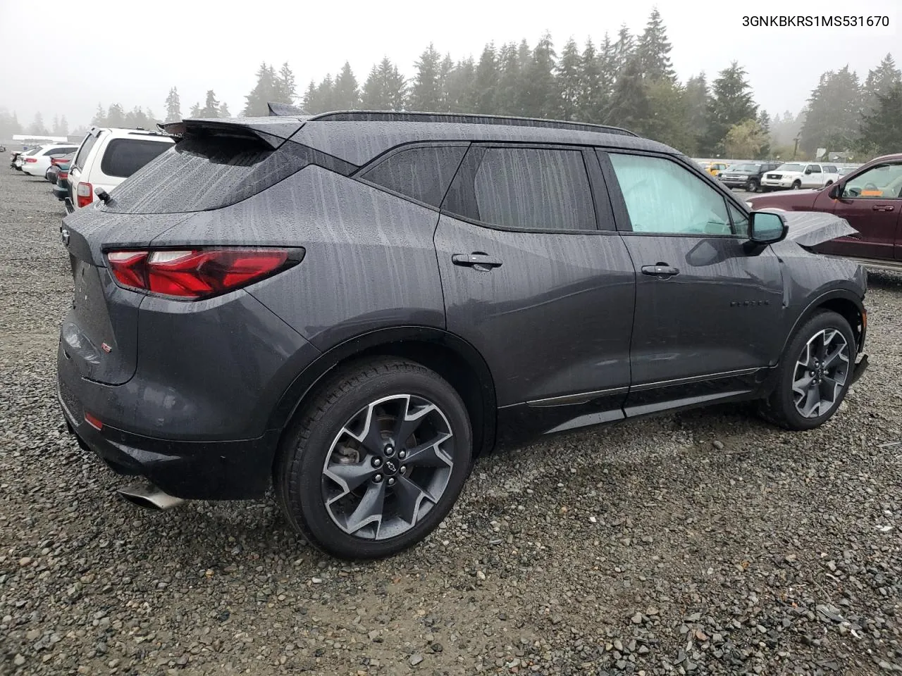 2021 Chevrolet Blazer Rs VIN: 3GNKBKRS1MS531670 Lot: 76181444