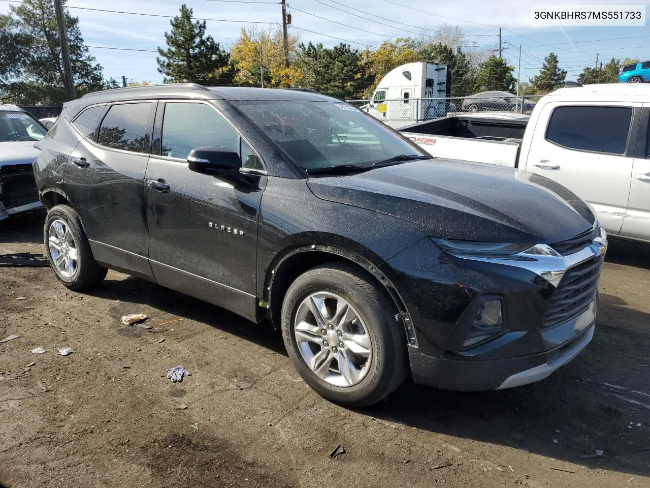 2021 Chevrolet Blazer 2Lt VIN: 3GNKBHRS7MS551733 Lot: 76410354