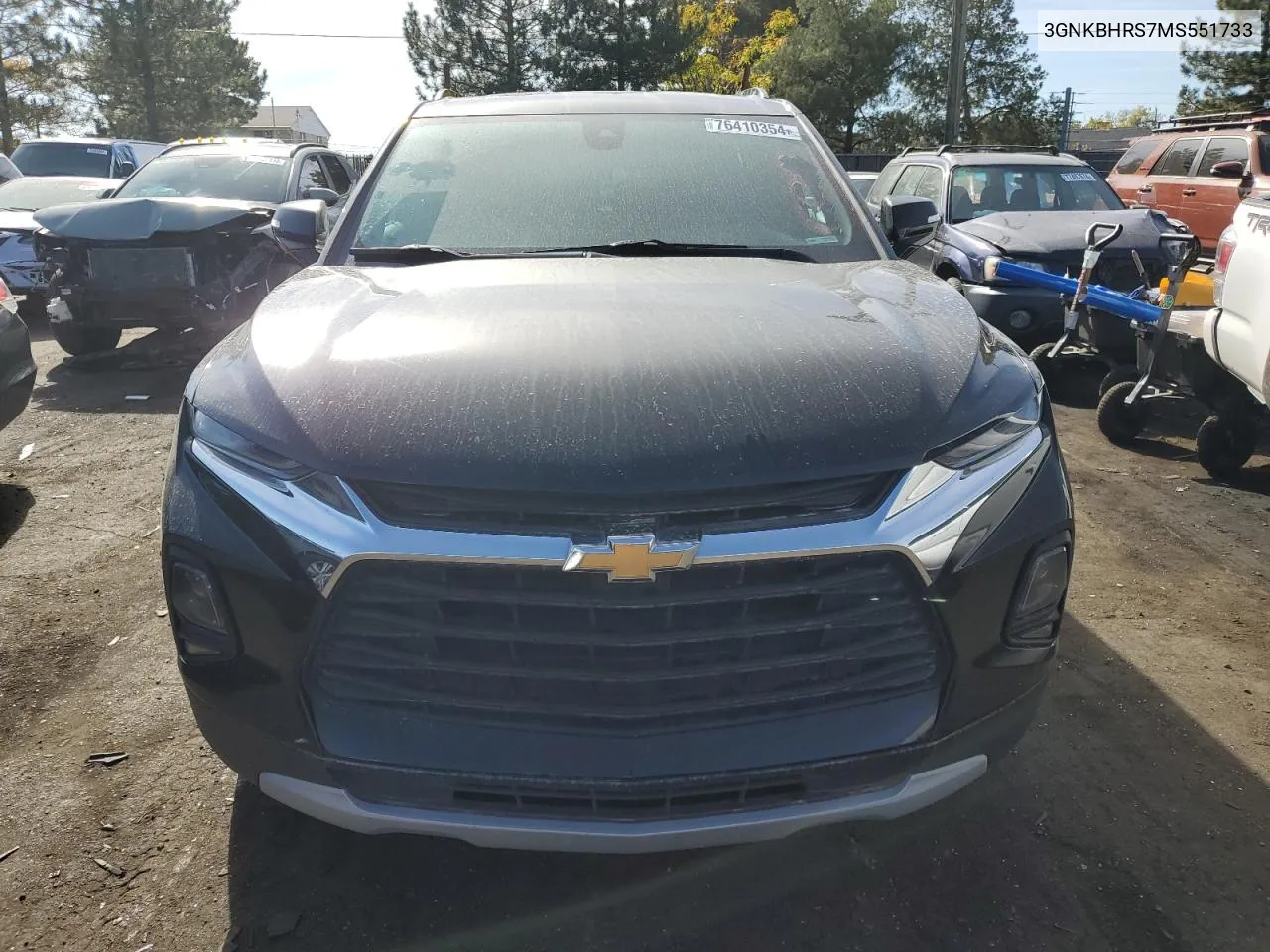 2021 Chevrolet Blazer 2Lt VIN: 3GNKBHRS7MS551733 Lot: 76410354