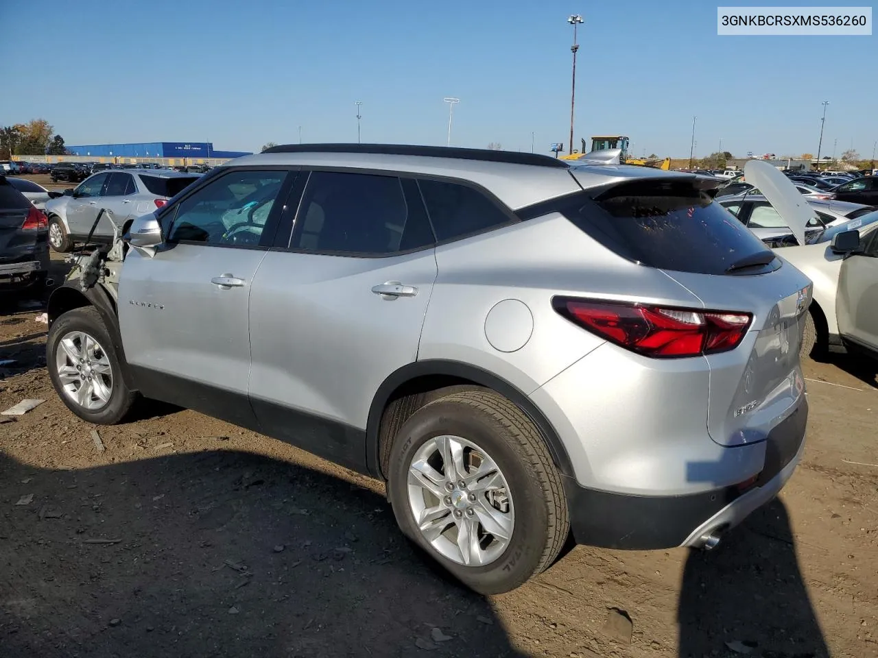 2021 Chevrolet Blazer 2Lt VIN: 3GNKBCRSXMS536260 Lot: 76471554