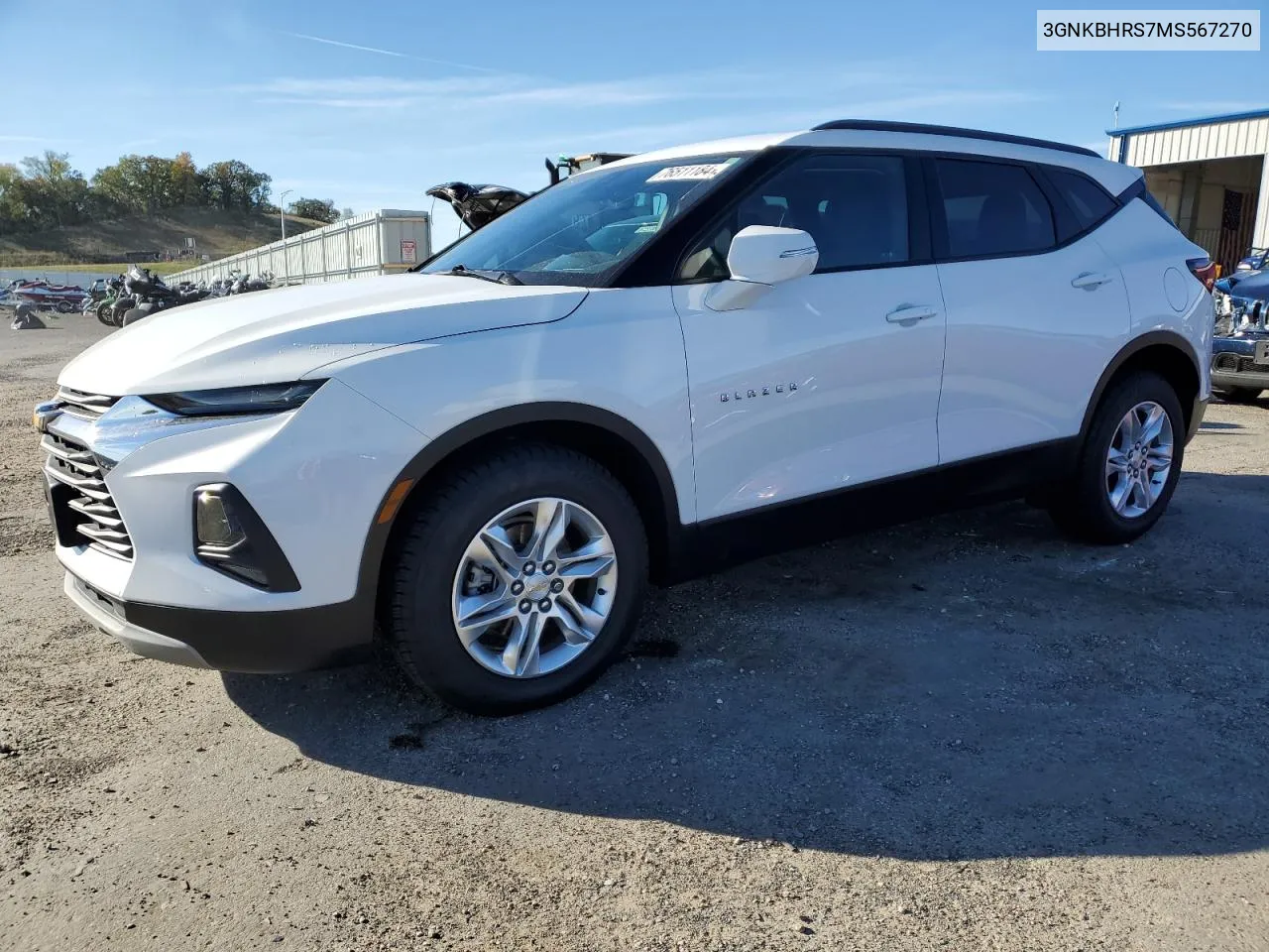 2021 Chevrolet Blazer 2Lt VIN: 3GNKBHRS7MS567270 Lot: 76511184