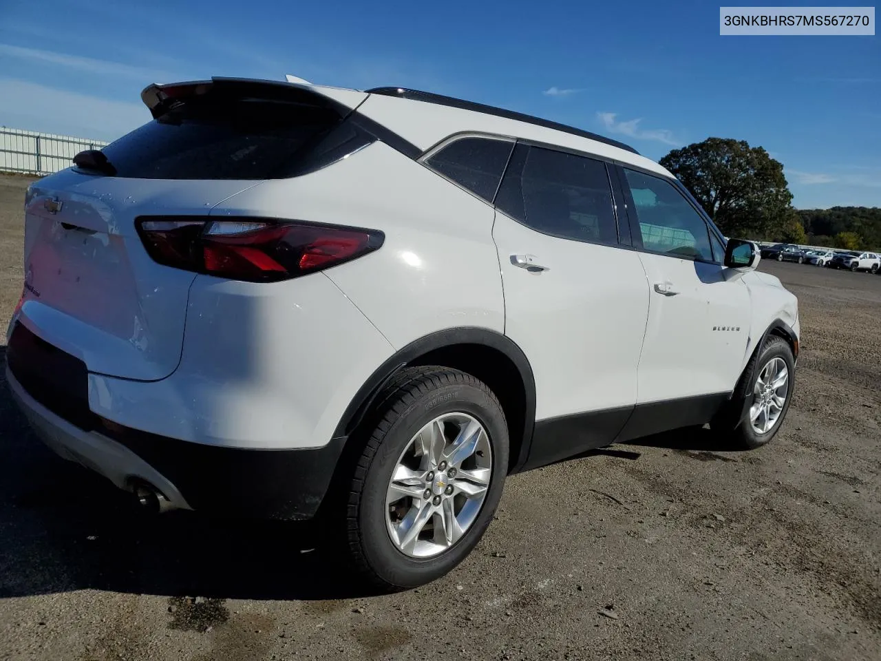 2021 Chevrolet Blazer 2Lt VIN: 3GNKBHRS7MS567270 Lot: 76511184