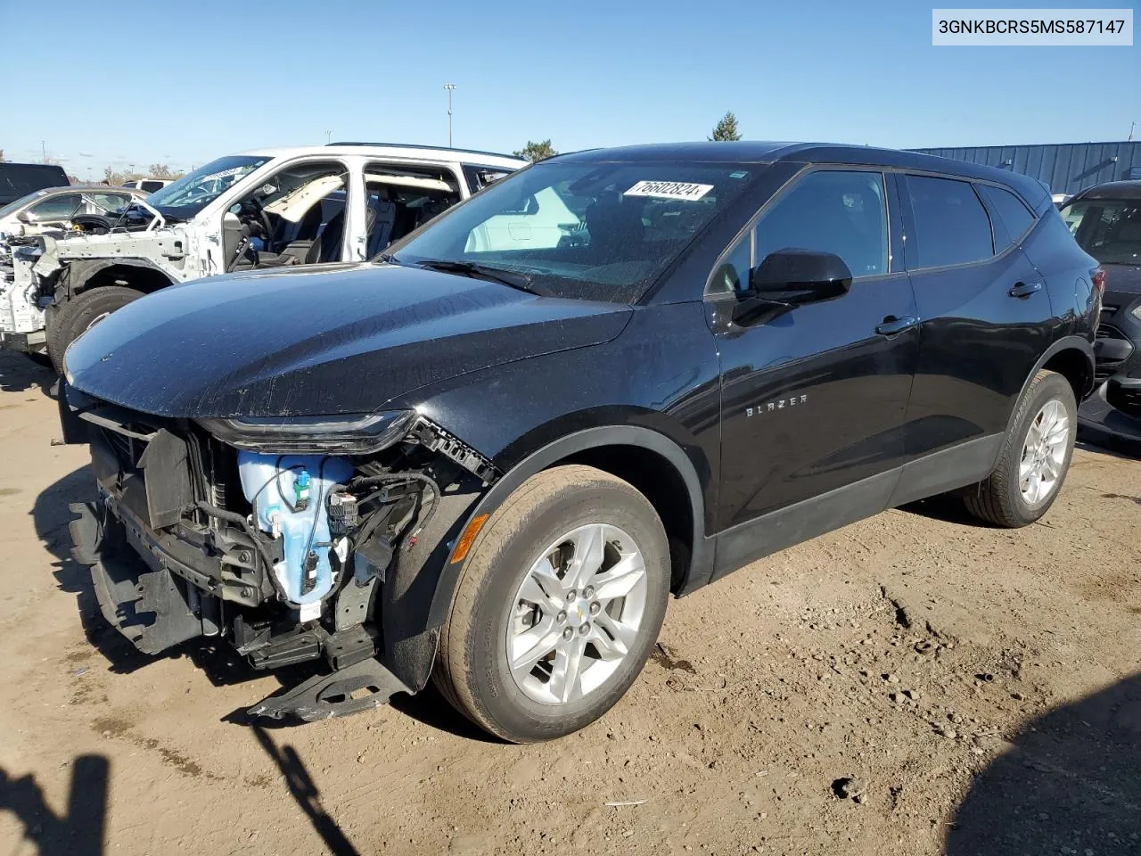 2021 Chevrolet Blazer 2Lt VIN: 3GNKBCRS5MS587147 Lot: 76602824