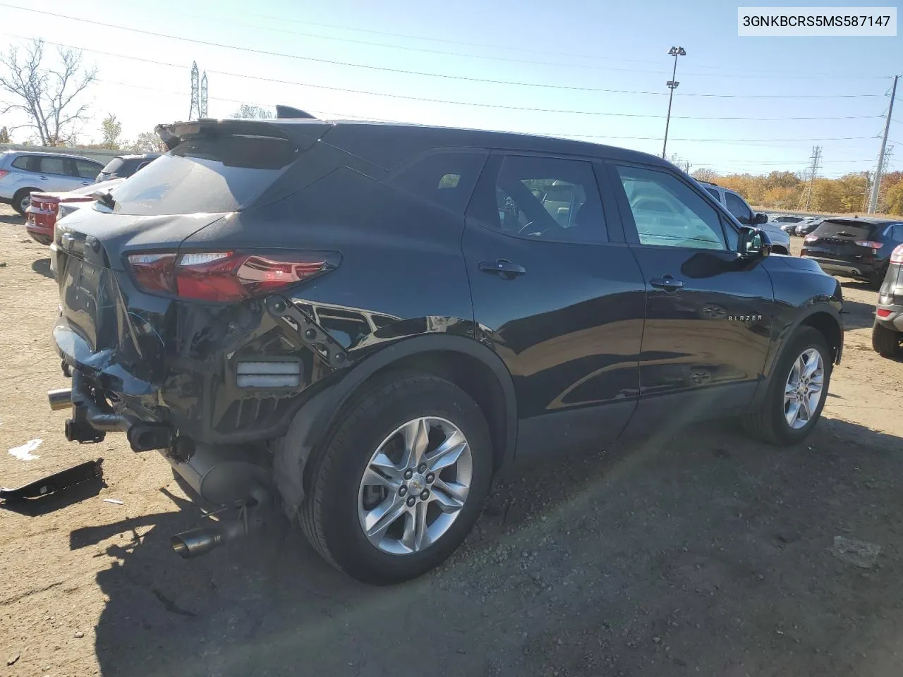 2021 Chevrolet Blazer 2Lt VIN: 3GNKBCRS5MS587147 Lot: 76602824