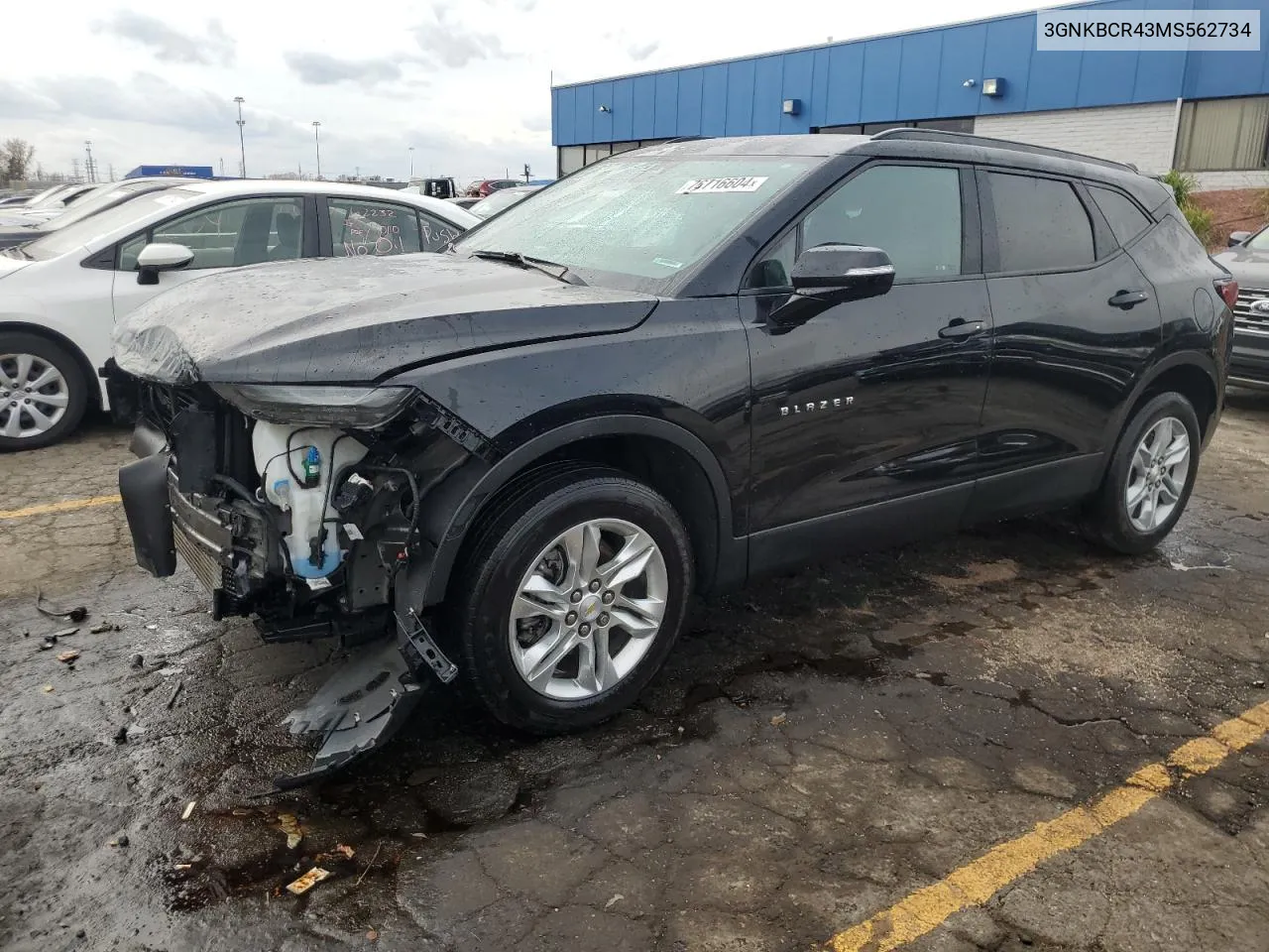 2021 Chevrolet Blazer 2Lt VIN: 3GNKBCR43MS562734 Lot: 76716604