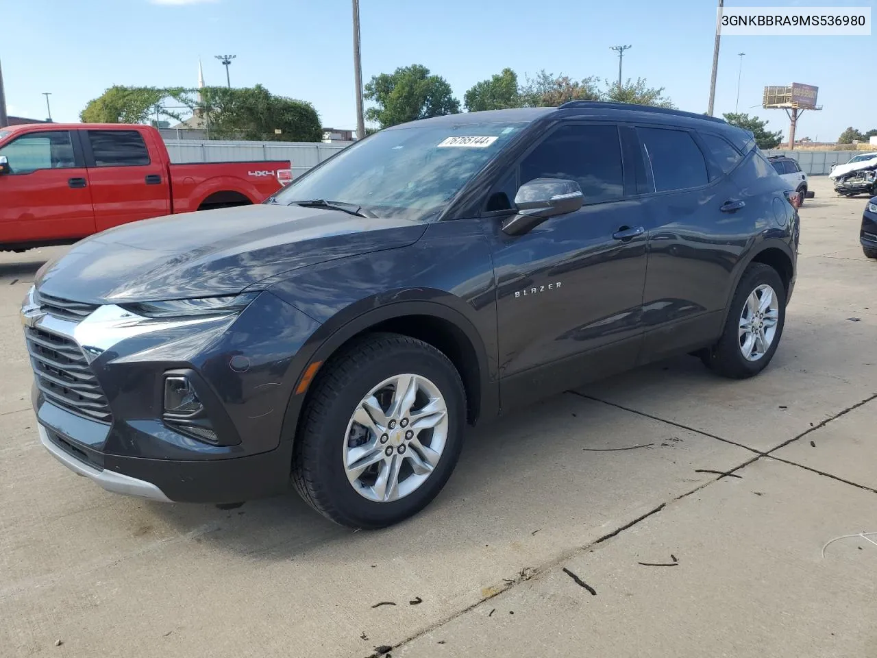 2021 Chevrolet Blazer 1Lt VIN: 3GNKBBRA9MS536980 Lot: 76765144